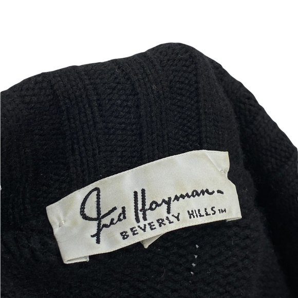 Fred Hayman Men's Casual Beverly Hills Black Full Zip Knit Sweater Size 52" - Picture 5 of 6